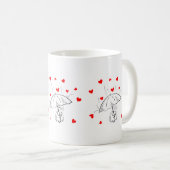 Valentine's Day Umbrella Red Hearts Mugs Kaffeetasse (VorderseiteRechts)