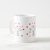 Valentine's Day Umbrella Red Hearts Mugs Kaffeetasse (Vorderseite Links)