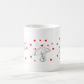 Valentine's Day Umbrella Red Hearts Mugs Kaffeetasse (Mittel)
