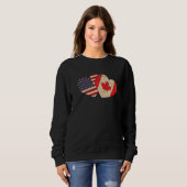 Valentines Day USA Flag American Canadian Heart Ca Sweatshirt (Vorne ganz)