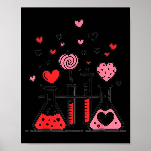 Valentines Day Vibes Science Teacher 100 Days Of S Poster (Vorne)