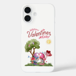 Valentine's Day Watercolor Gnome Couple iPhone 16 Hülle