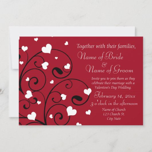 Valentine's Day Wedding Invitation Photo Cards Einladung (Vorderseite)