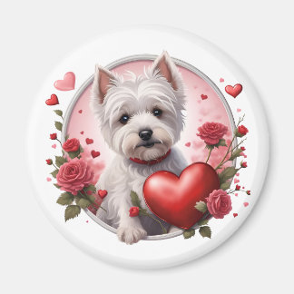 Valentine's Day Westie with heart Magnet