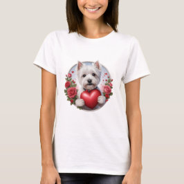 Valentine's Day Westie with heart T-Shirt