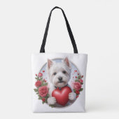 Valentine's Day Westie with heart Tasche (Rückseite)