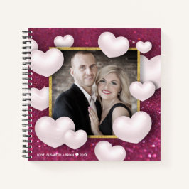 Valentine's Day White Hearts Foto Spiral Notebook Notizblock