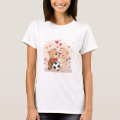 Valentine's Day with Bears in Love and Soccer T-Shirt (Vorderseite)