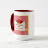 Valentine's Day With Red Hearts I Romantic Love Tasse (Vorderseite Links)