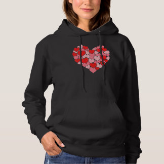 Valentines Day Women Men Kids Red Love Heart Hoodie
