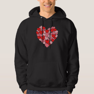 Valentines Day Women Men Kids Red Love Heart Hoodie