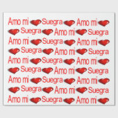 Valentine's Day Wrapping Paper Amo mi Suegra Geschenkpapier (Flach)