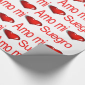 Valentine's Day Wrapping Paper Amo mi Suegro Geschenkpapier (Ecke)