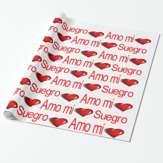 Valentine's Day Wrapping Paper Amo mi Suegro Geschenkpapier (Ungerollt)