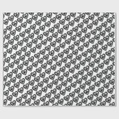 Valentine's Day Wrapping Paper Black & Whit Hearts Geschenkpapier (Flach)
