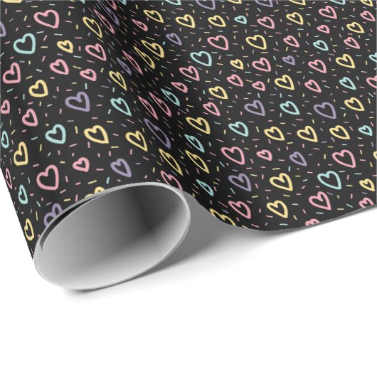 Valentine's Day Wrapping Paper Colorful Hearts Geschenkpapier (Rolleneckpunkt)