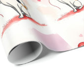 Valentine's Day Wrapping Paper Dog Red Hearts Geschenkpapier (Rolleneckpunkt)