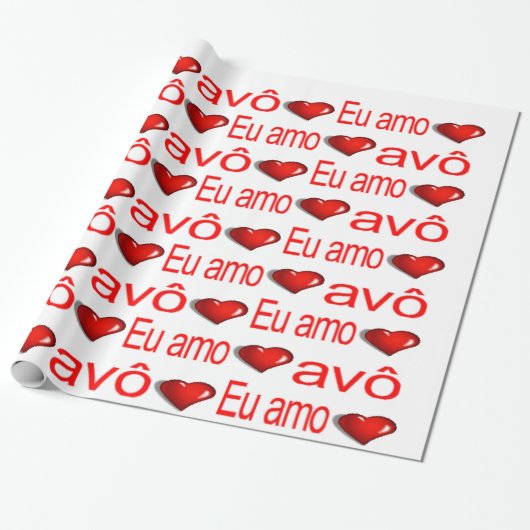 Valentine's Day Wrapping Paper EU amo avô Hearts Geschenkpapier (Ungerollt)