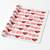 Valentine's Day Wrapping Paper EU amo Sogra Mutter Geschenkpapier (Ungerollt)