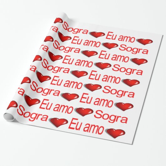 Valentine's Day Wrapping Paper EU amo Sogra Mutter Geschenkpapier (Ungerollt)