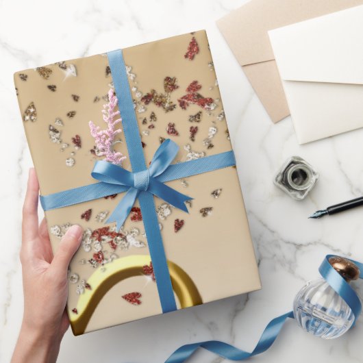 Valentine's Day Wrapping Paper Gold Heart Geschenkpapier (Schenken)