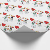 Valentine's Day Wrapping Paper Heart Fire Snowman Geschenkpapier (Ecke)