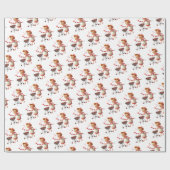 Valentine's Day Wrapping Paper Lady Red Hearts Geschenkpapier (Flach)