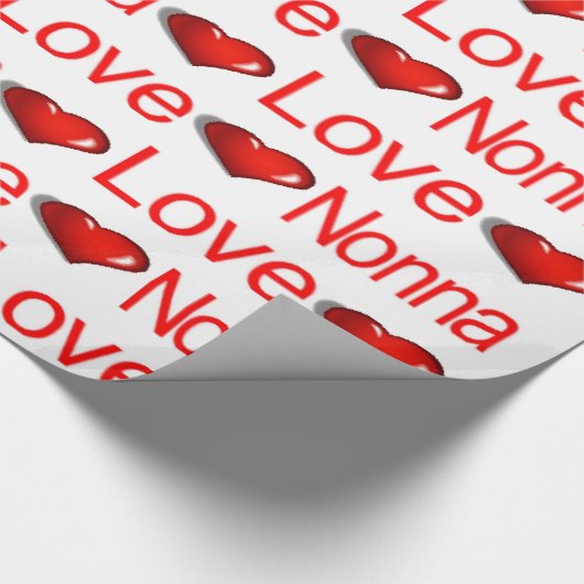 Valentine's Day Wrapping Paper Liebe Nonna Hört Geschenkpapier (Ecke)