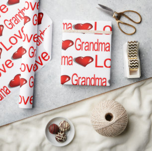 Valentine's Day Wrapping Paper Liebe Oma Herz Geschenkpapier