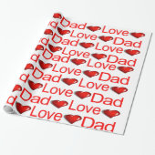 Valentine's Day Wrapping Paper Liebe Vater Red Hea Geschenkpapier (Ungerollt)