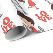 Valentine's Day Wrapping Paper Love Ladder Hearts Geschenkpapier (Rolleneckpunkt)