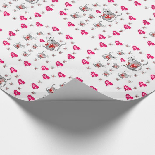 Valentine's Day Wrapping Paper Mäuse Geschenkpapier (Ecke)