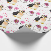 Valentine's Day Wrapping Paper Pinguin Hearts Geschenkpapier (Ecke)