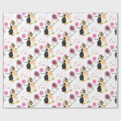 Valentine's Day Wrapping Paper Pinguin Hearts Geschenkpapier (Flach)
