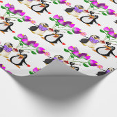 Valentine's Day Wrapping Paper Pinguin Hearts Geschenkpapier (Ecke)