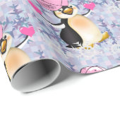 Valentine's Day Wrapping Paper Pinguin Hearts Geschenkpapier (Rolleneckpunkt)