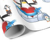 Valentine's Day Wrapping Paper Pinguin Hearts Geschenkpapier (Rolleneckpunkt)