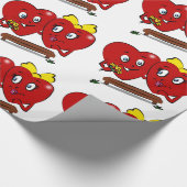 Valentine's Day Wrapping Paper Red Hearts Couple Geschenkpapier (Ecke)