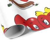 Valentine's Day Wrapping Paper Red Hearts Couple Geschenkpapier (Rolleneckpunkt)
