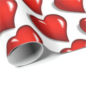 Valentine's Day Wrapping Paper Red Hearts Geschenkpapier (Rolleneckpunkt)
