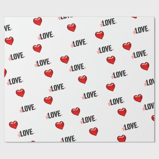 Valentine's Day Wrapping Paper Roll Geschenkpapier (Flach)