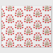 Valentine's Day Wrapping Paper Vintag Kitten Geschenkpapier (Flach)