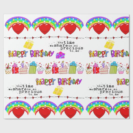 Valentine's Day Wrapping Papier Glücklich Geburtst Geschenkpapier (Flach)