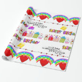 Valentine's Day Wrapping Papier Glücklich Geburtst Geschenkpapier (Ungerollt)