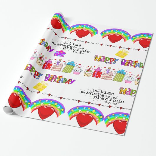 Valentine's Day Wrapping Papier Glücklich Geburtst Geschenkpapier (Ungerollt)