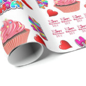 Valentine's Day Wrapping Papier Glücklich Geburtst Geschenkpapier (Rolleneckpunkt)
