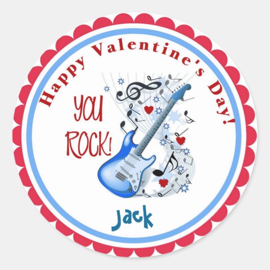 Valentine's Day You Rock Gitarre Aufkleber (Vorderseite)
