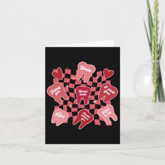 Valentines Dentist Dental Hygienic Tooth Candy Co Karte (Vorderseite)