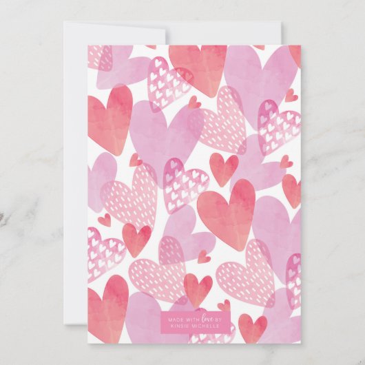 Valentine's Dinner Einladung mit Herzblasen (Rückseite)