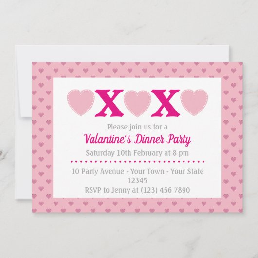 Valentine's Dinner Party Einladung (Vorderseite)